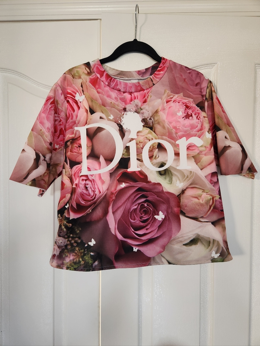 Pink Floral Short Top Size S/M